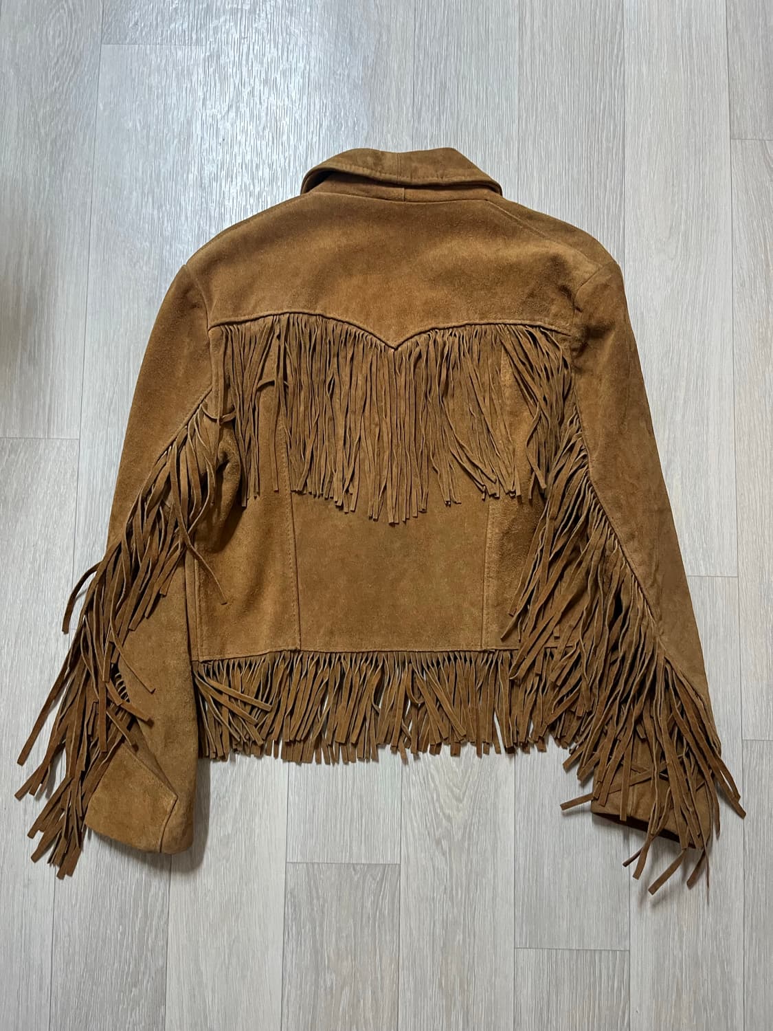 쇼트 스웨이드 레더 프린지 자켓 상품이미지3