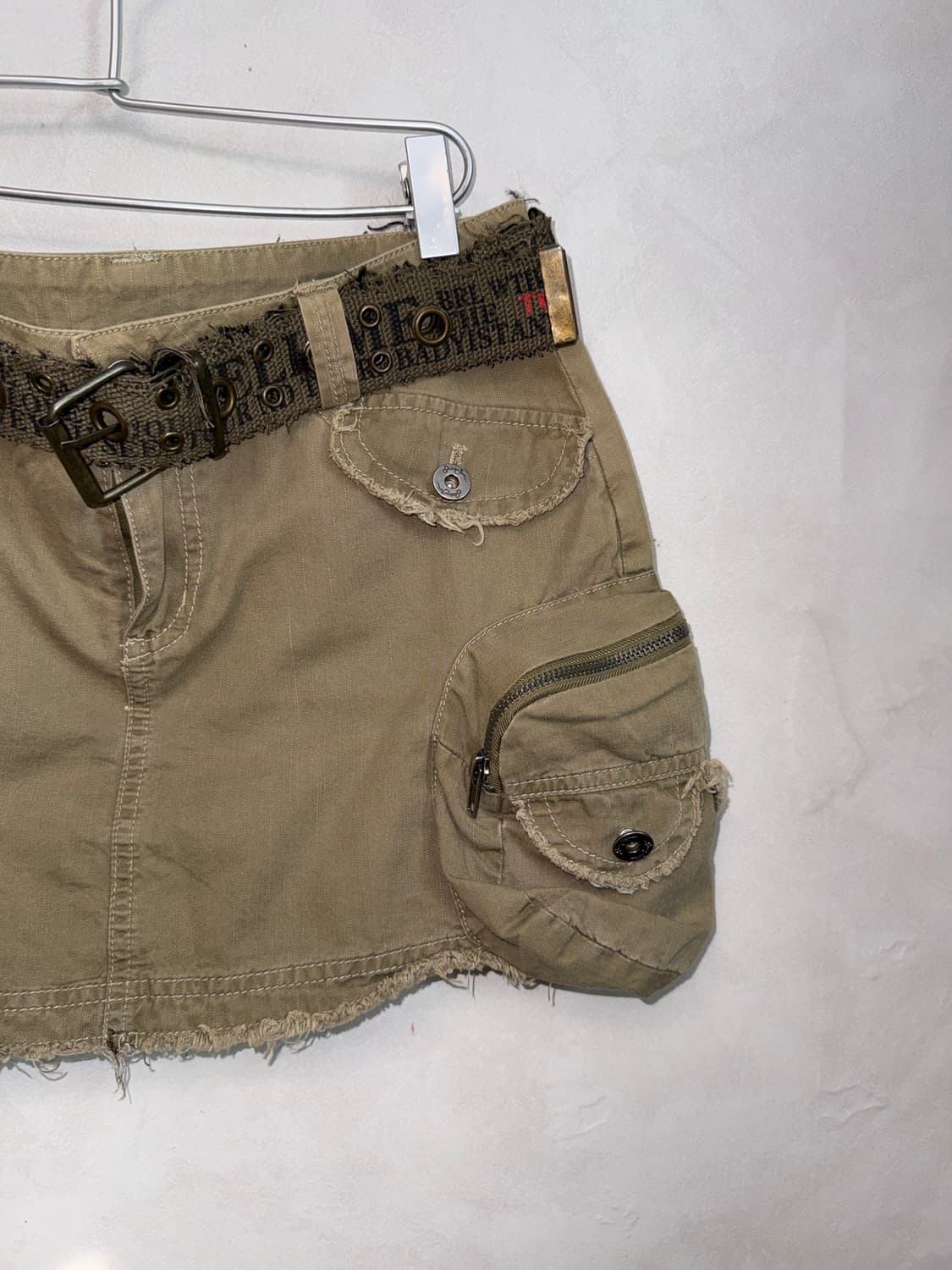 Ash brown multi pocket cargo mini skirt  상품이미지3