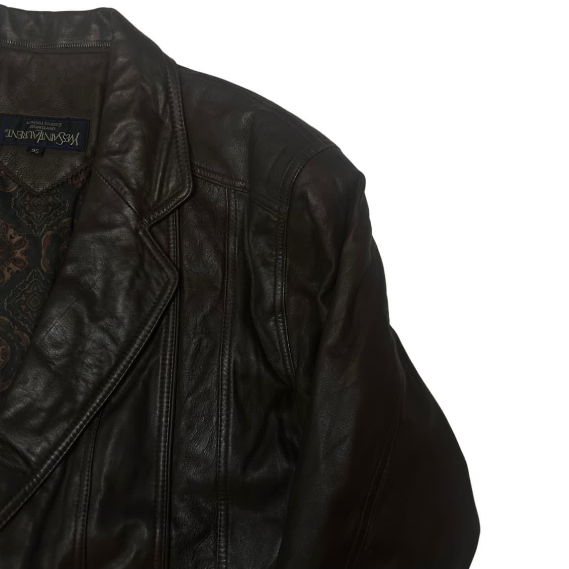 입생로랑 브라운 램스킨레더자켓 95 상품이미지2