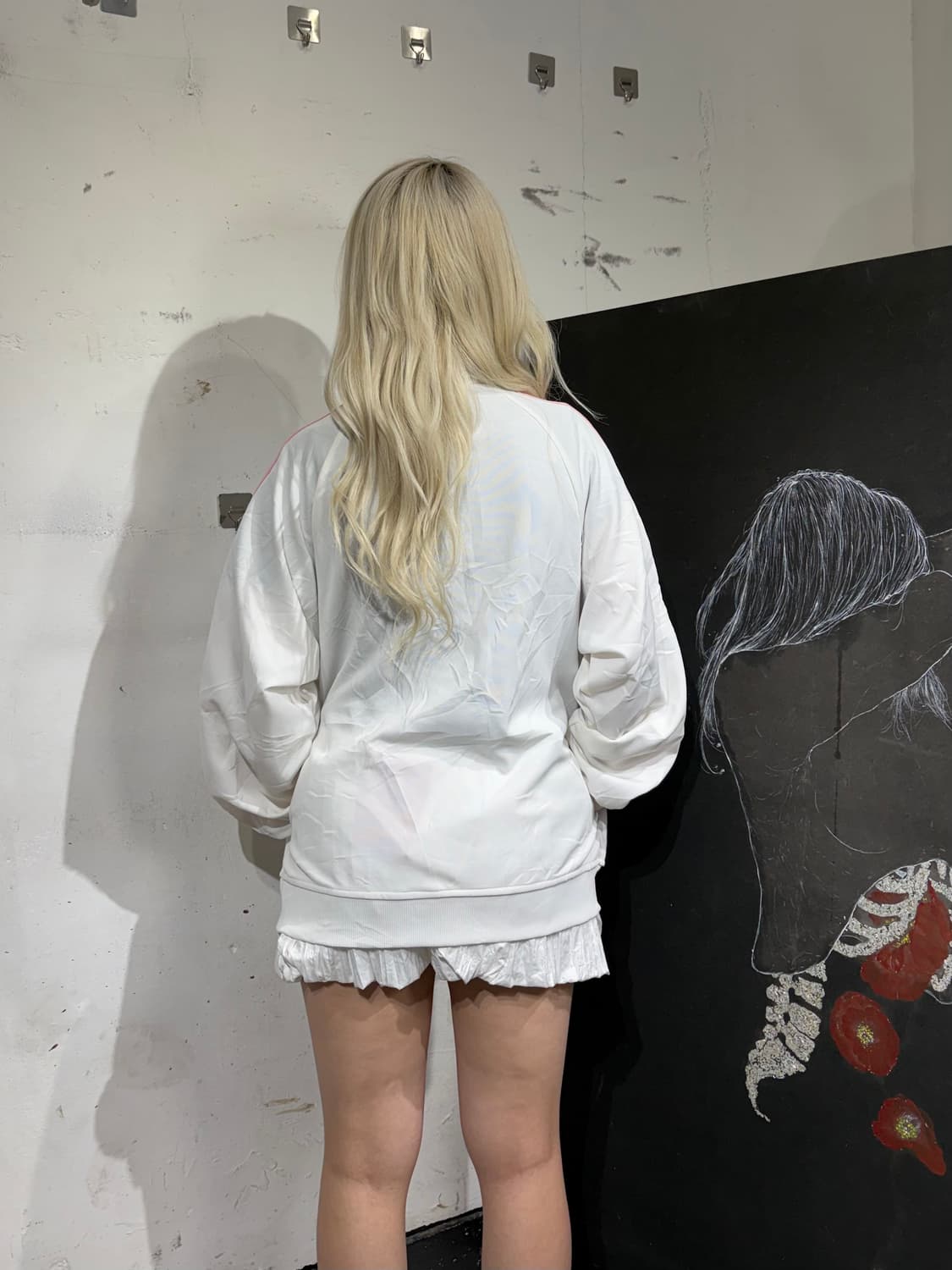 JPN 일본 빈티지 헬로키티 화이트 핑크 오버핏 져지 L 상품이미지5