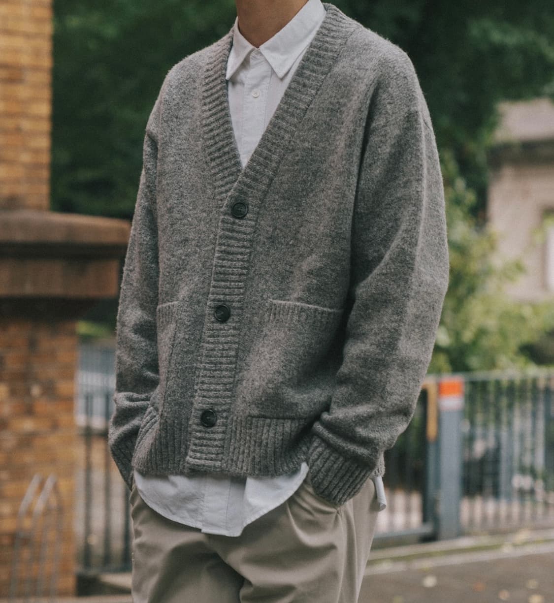 247 시리즈 부클 가디건 그레이 XL 상품이미지1