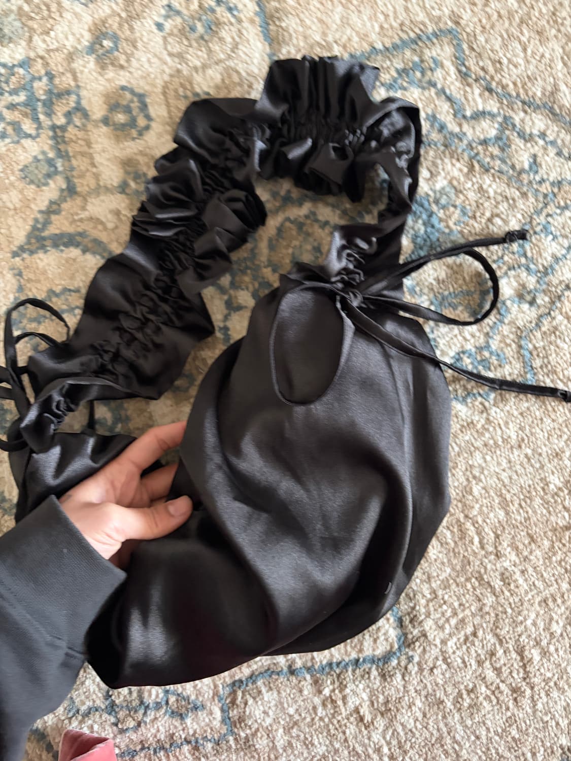 블랙 셔링 미니 숄더 크로스백 상품이미지5