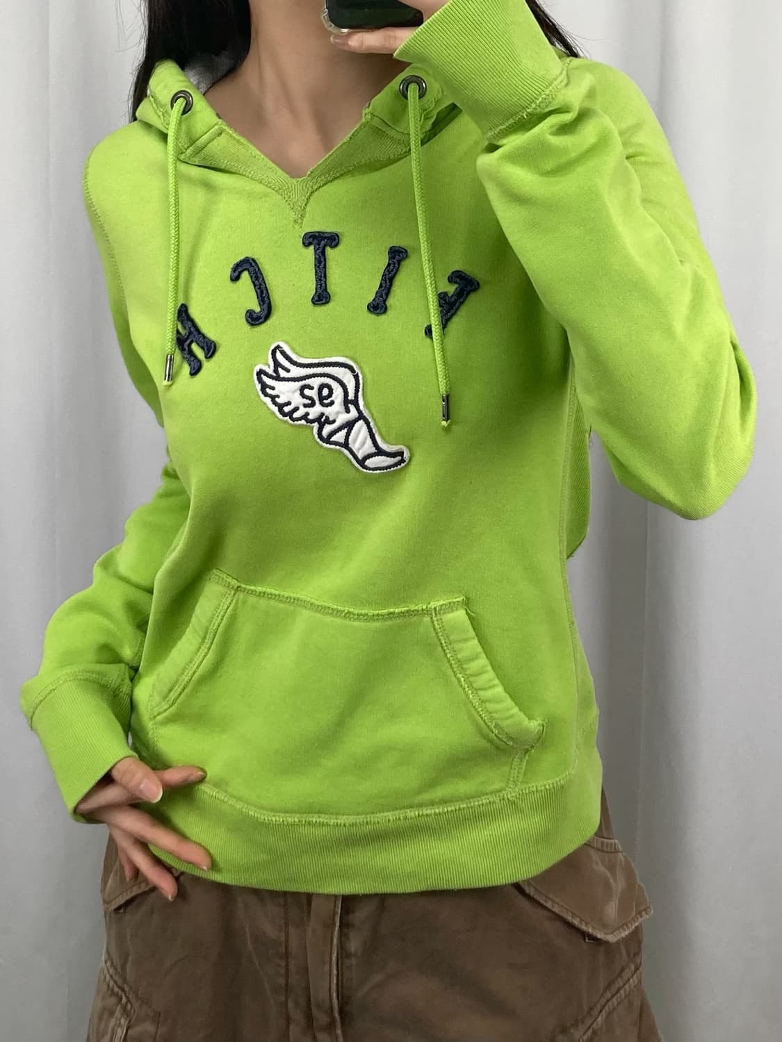 아베크롬비 그린 후드티 상품이미지1