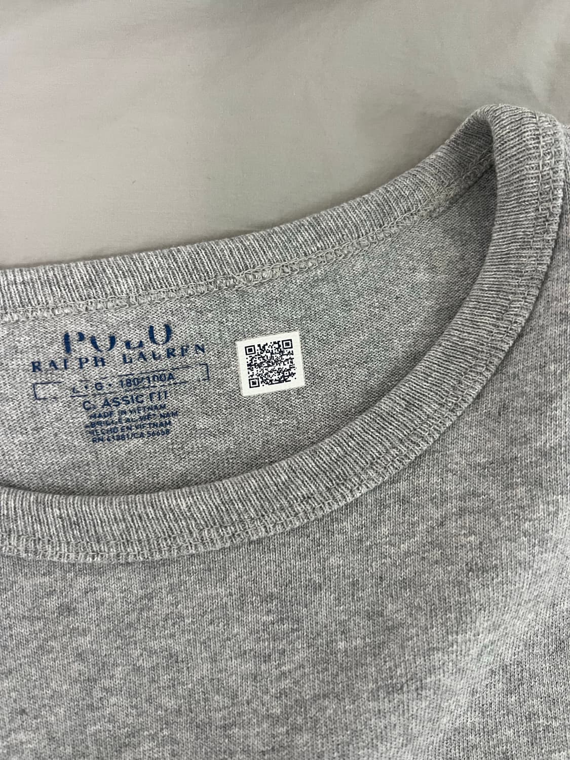 폴로 랄프 로렌 커스텀 슬림 핏 저지 크루넥 티셔츠 화이트  상품이미지2