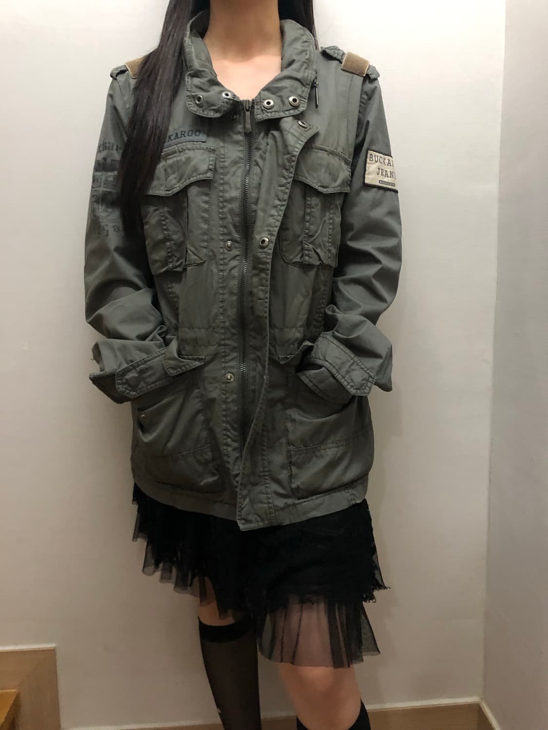 빈티지 버커루 카키 펑크 자켓 상품이미지8