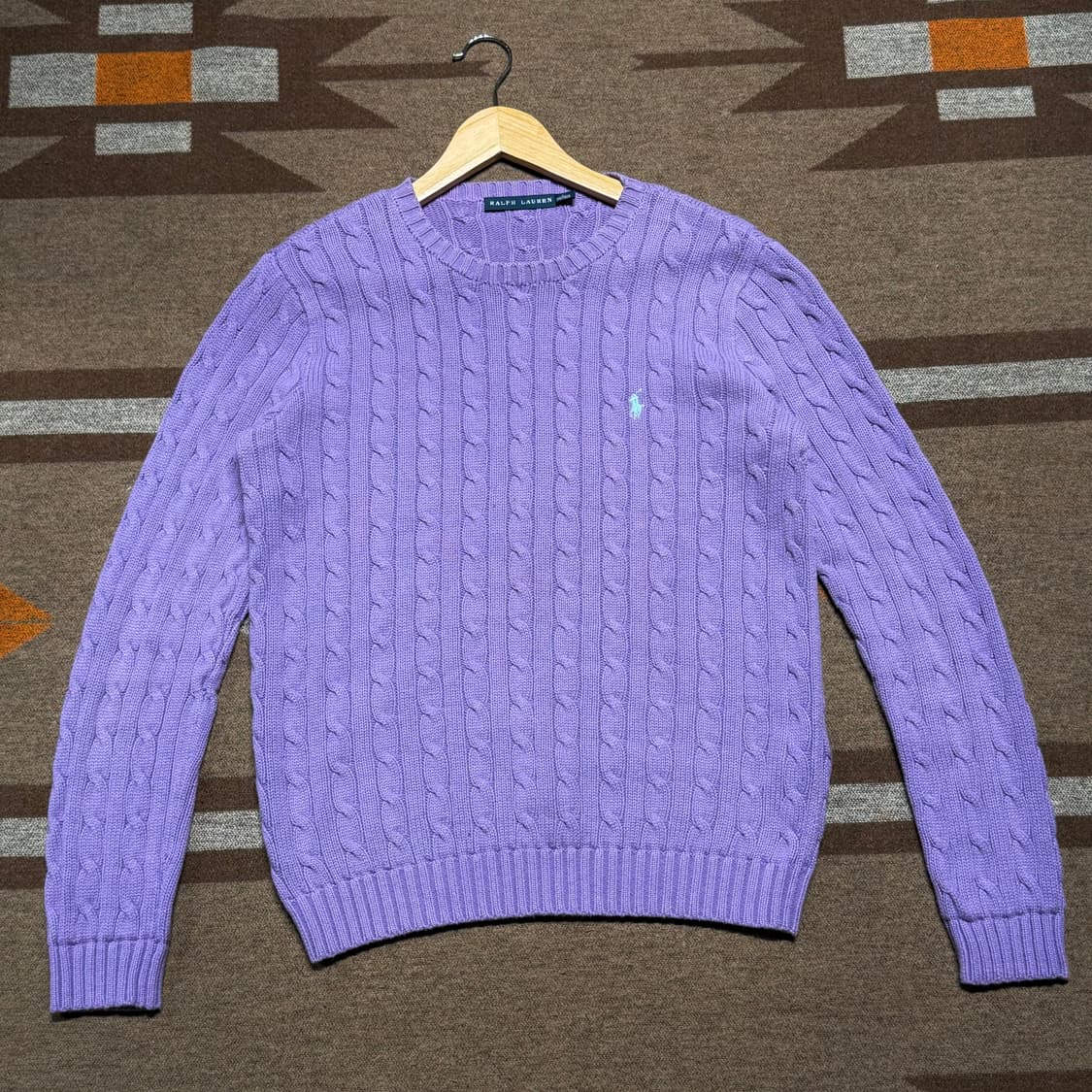 폴로랄프로렌 여성 코튼 케이블 니트 라벤더 L 상품이미지1