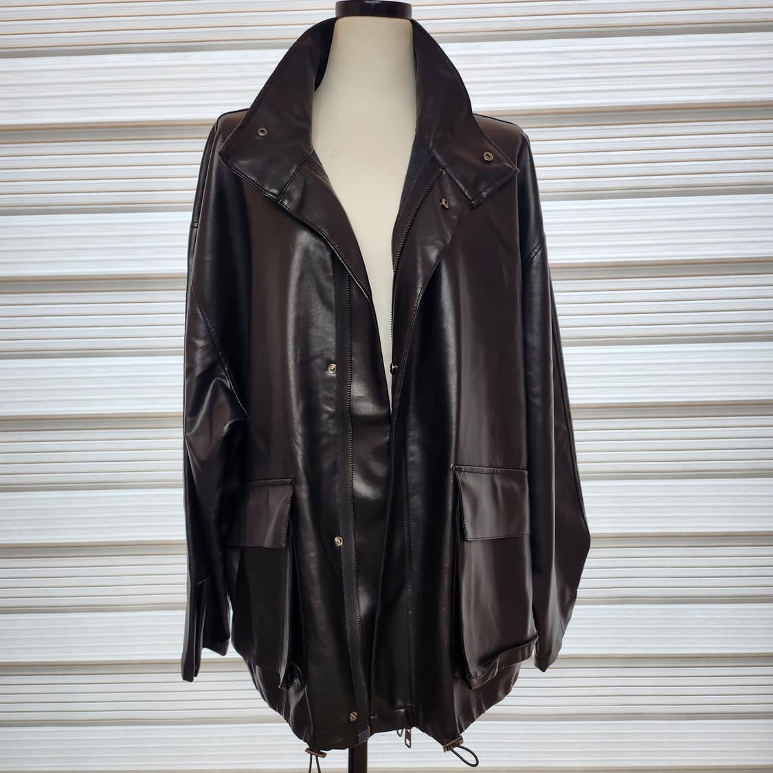 《새상품》에코 레더 가죽 자켓 점퍼(남녀공용) 상품이미지4