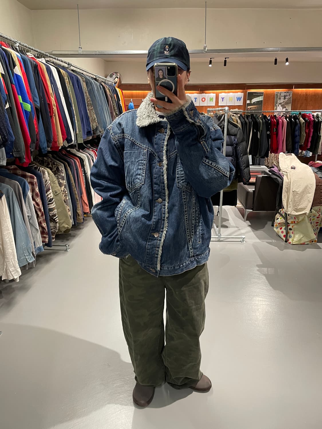 빈티지 빅사이즈 쉐르파 데님 자켓 상품이미지3