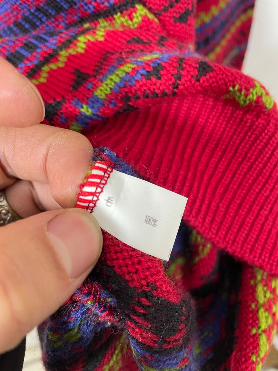 일본빈티지 노르딕 울100% 니트 Free - K23  상품이미지5