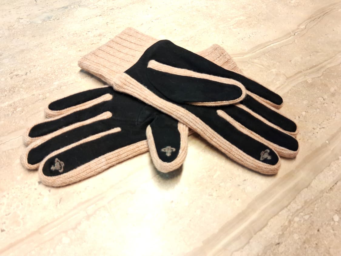 비비안 웨스트우드 스웨이드 니트 콤비 장갑 / 베이지 (새상품) 상품이미지5