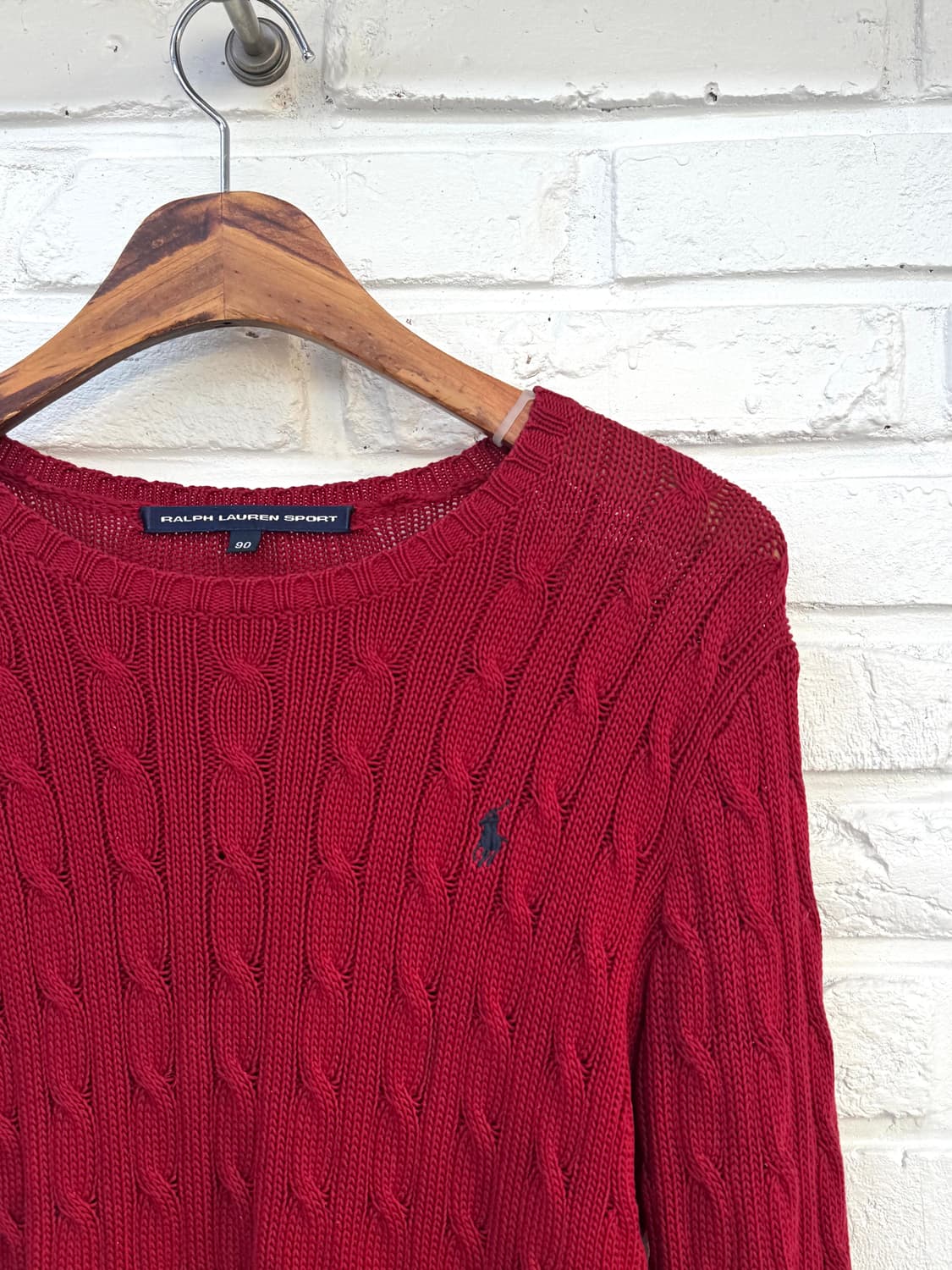 랄프로렌 스포츠 레드 꽈베기 니트 상품이미지4