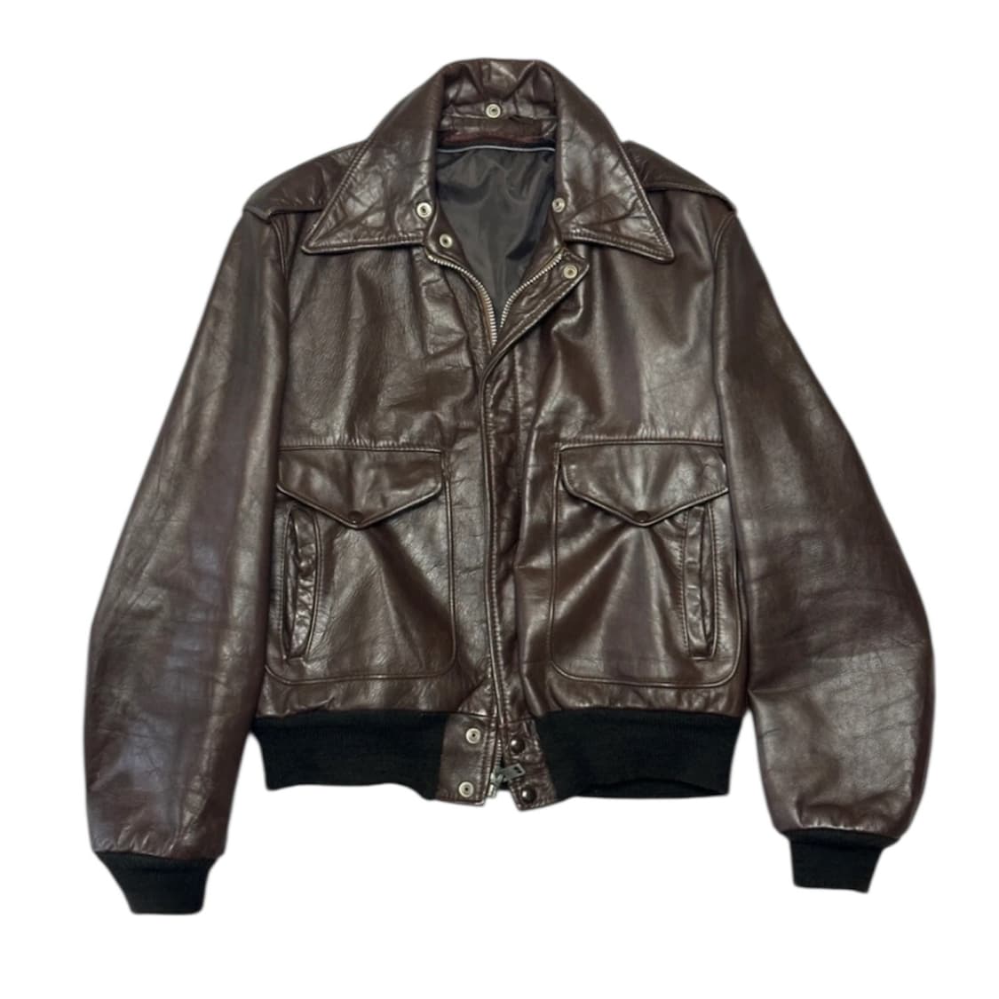 (소가죽) 빈티지 레더 자켓 상품이미지1