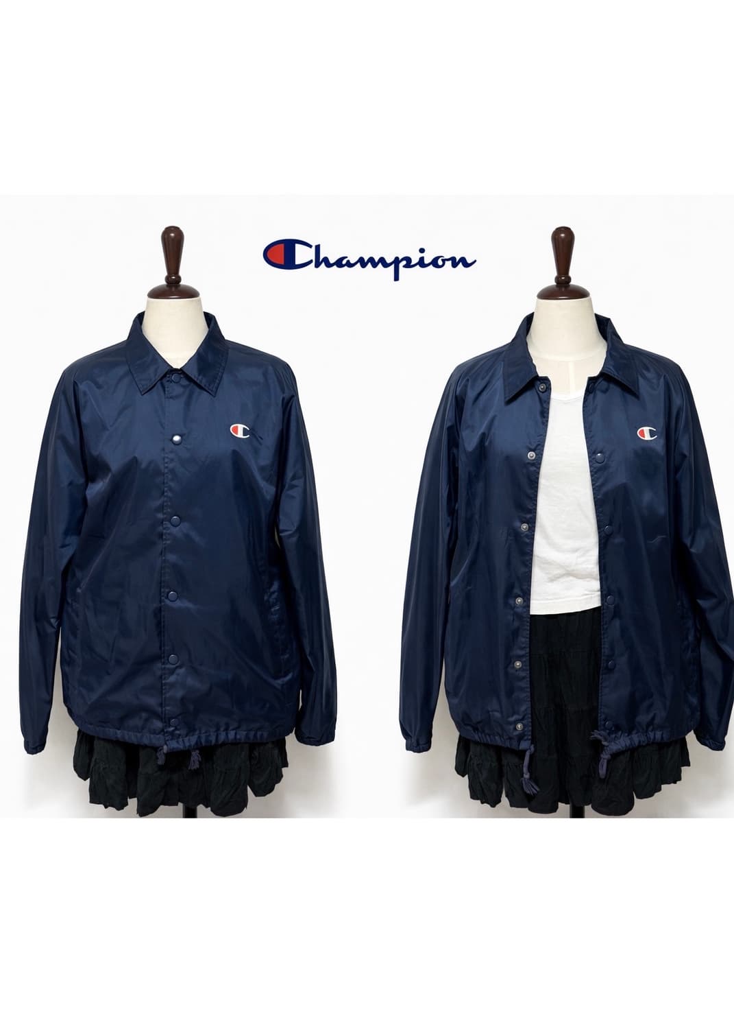 챔피온 로고 코치 자켓 네이비 빈티지 바람막이 상품이미지1