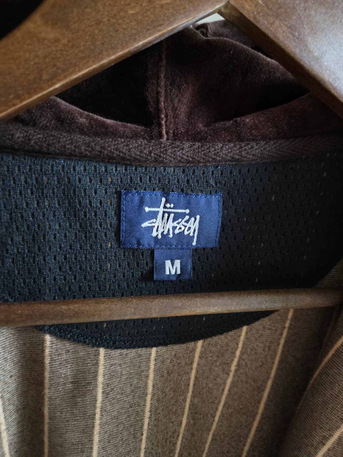 90s 올드 스투시 재팬 벨루어 후드 집업 자켓 M 상품이미지2