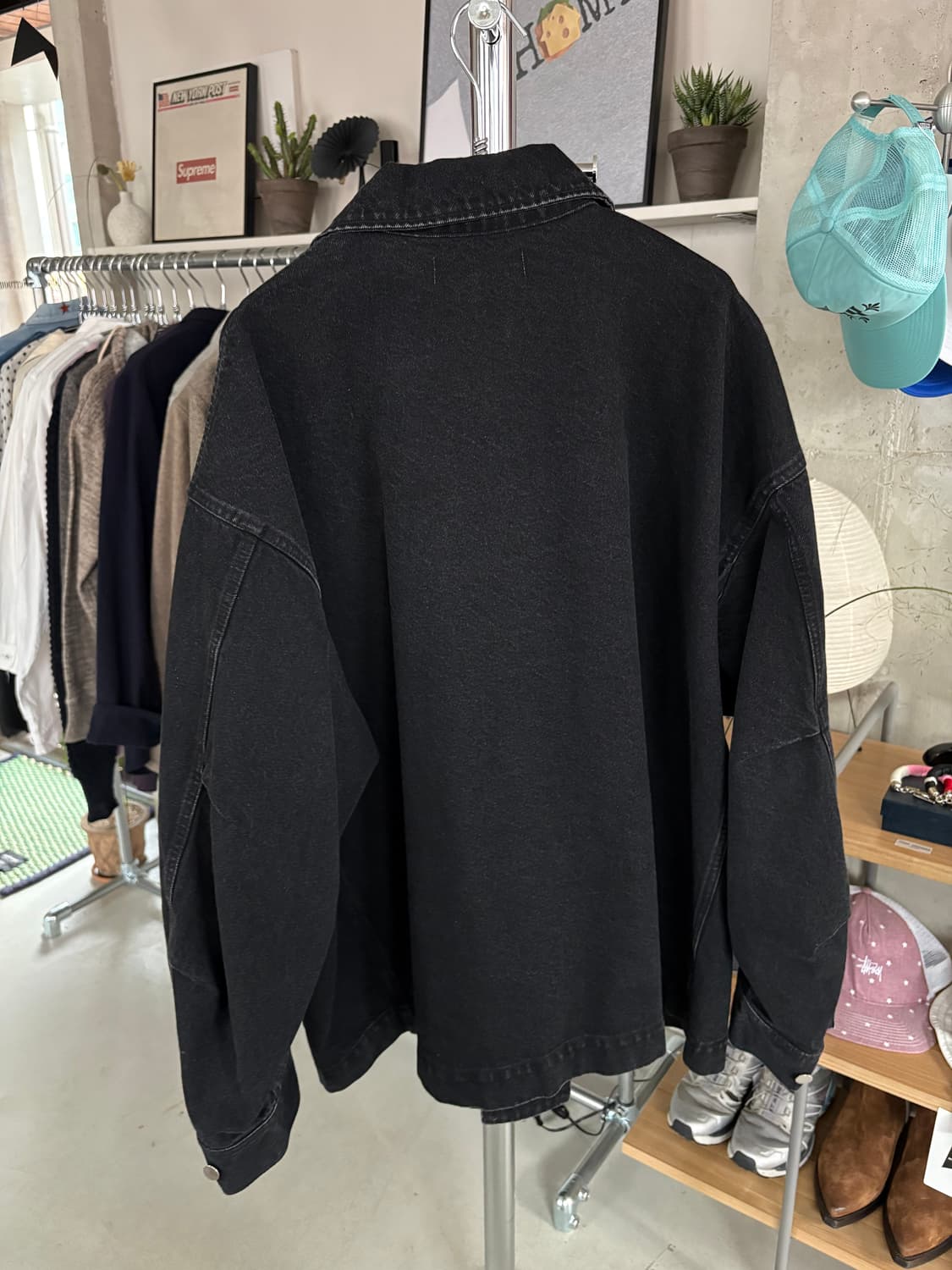 Issuethings 이슈띵즈 type-1 오버사이즈 데님 커버올 자켓 상품이미지3