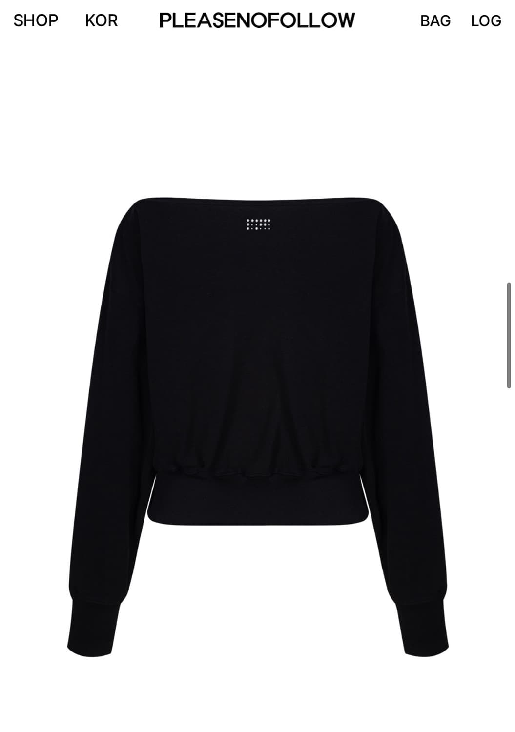 플리즈노팔로우) Kealy Eyelet Off-Shoulder BK F 상품이미지2