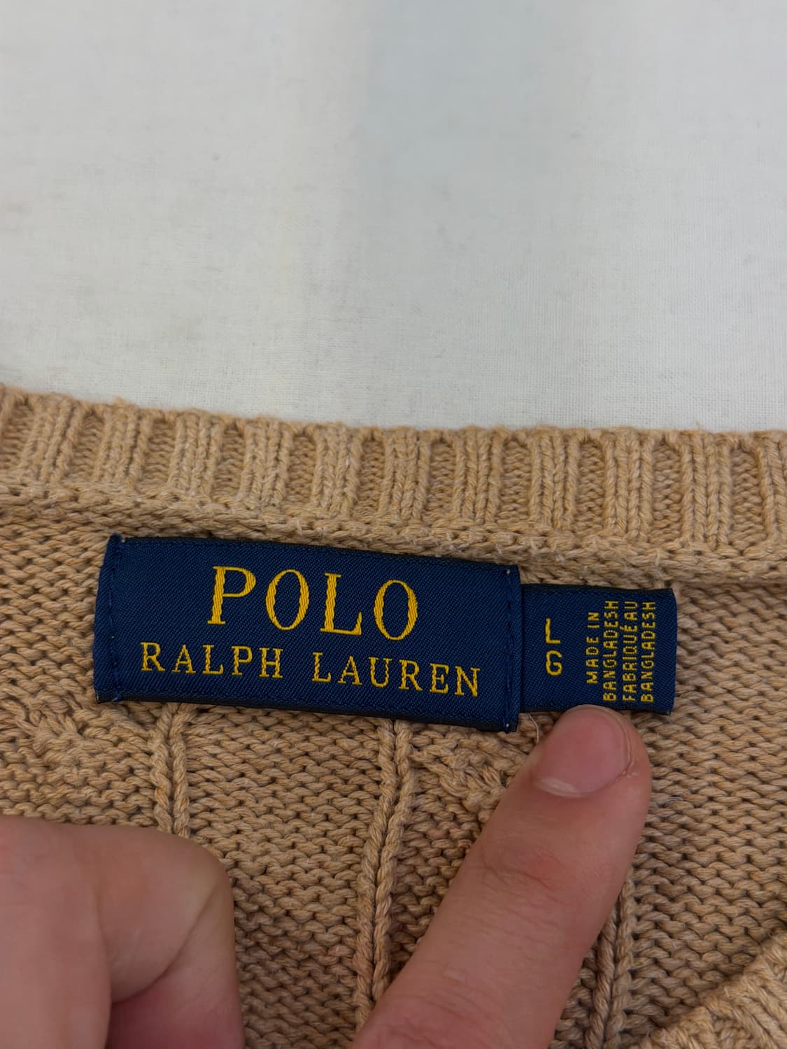 폴로 랄프로렌 꽈배기 케이블 니트 카멜 베이지 상품이미지3