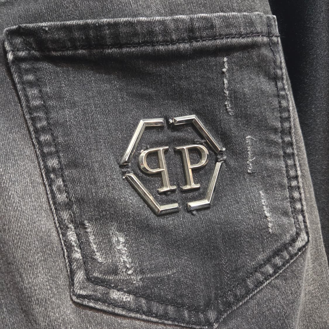 필립플레인 블랙 데님 바이커진 상품이미지6