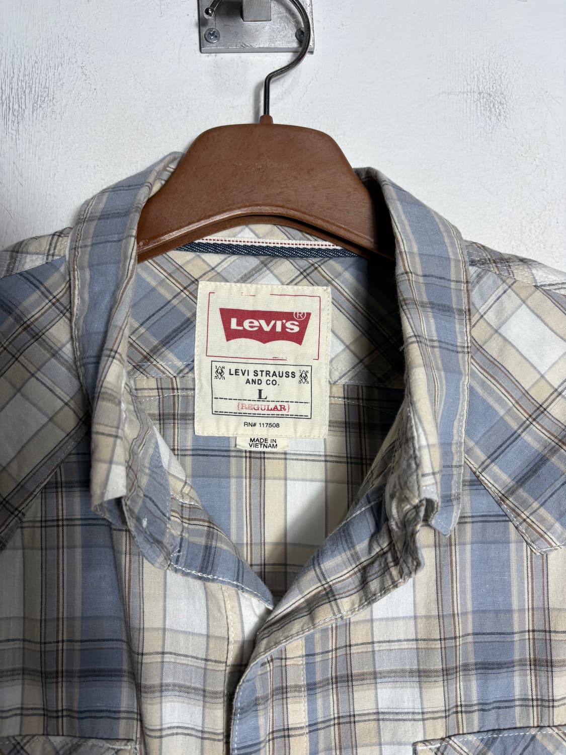 리바이스 화이트 탭 웨스턴 체크 셔츠 상품이미지4