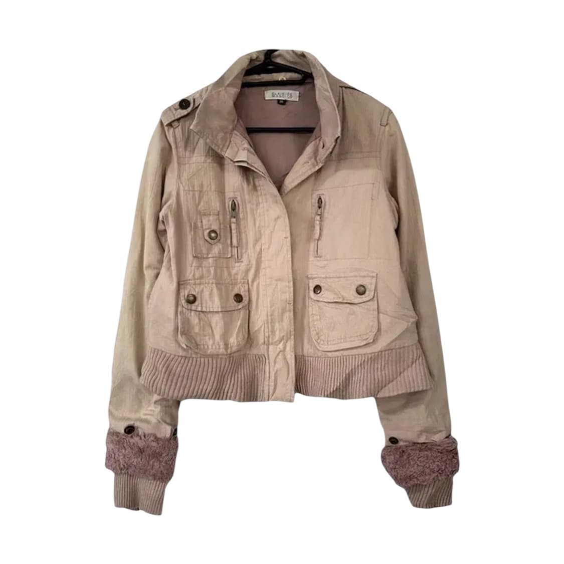 Beige Cropped Cotton Jacket 상품이미지1