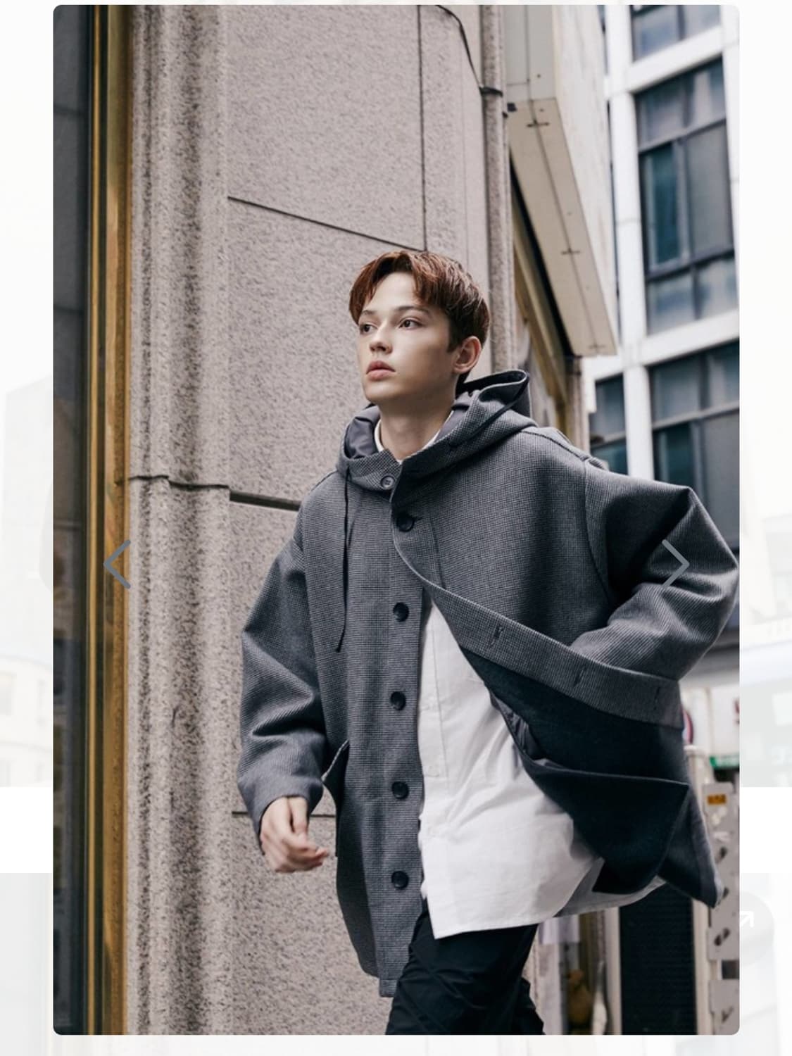 어반디타입 시티보이 오버핏 체크 후드 자켓 상품이미지2