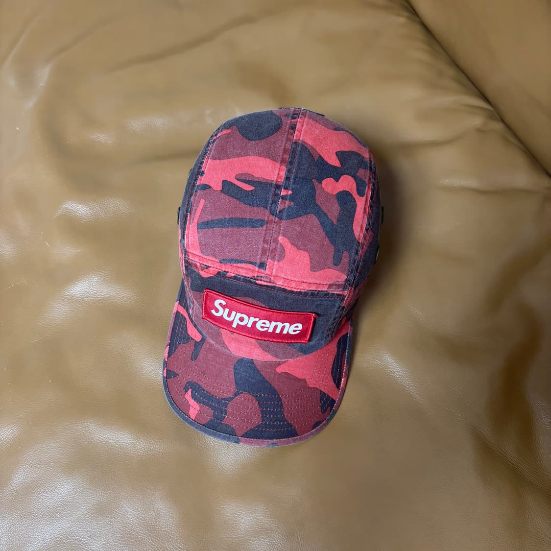 슈프림 캠프캡 모자 박스로고 23ss 밀리터리 카모 레드 상품이미지5