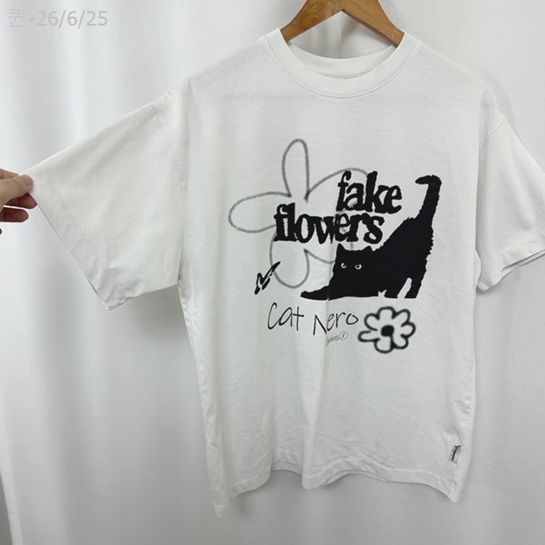 GAINSBORO 여자 면 반팔티 화이트 S 상품이미지4