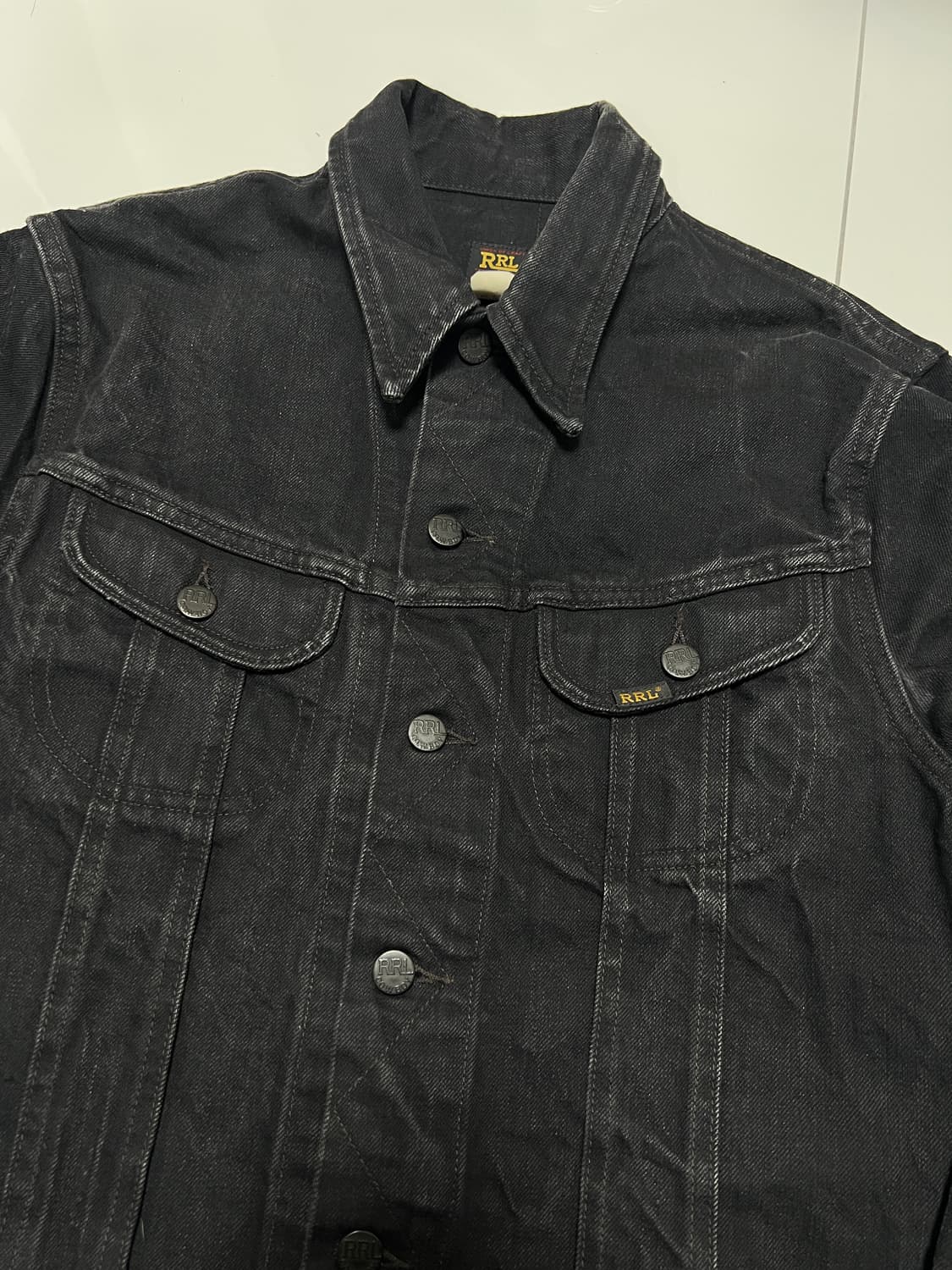 택포43) RRL 더블알엘 Lot271 블랙 트러커 데님자켓 S 상품이미지2