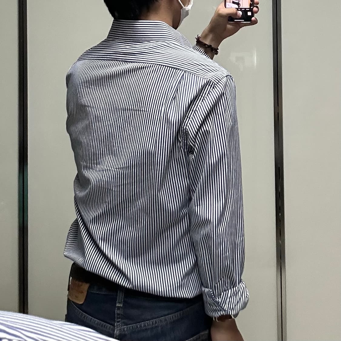 폴로 스트라이프 커스텀핏 셔츠 (S) 상품이미지7