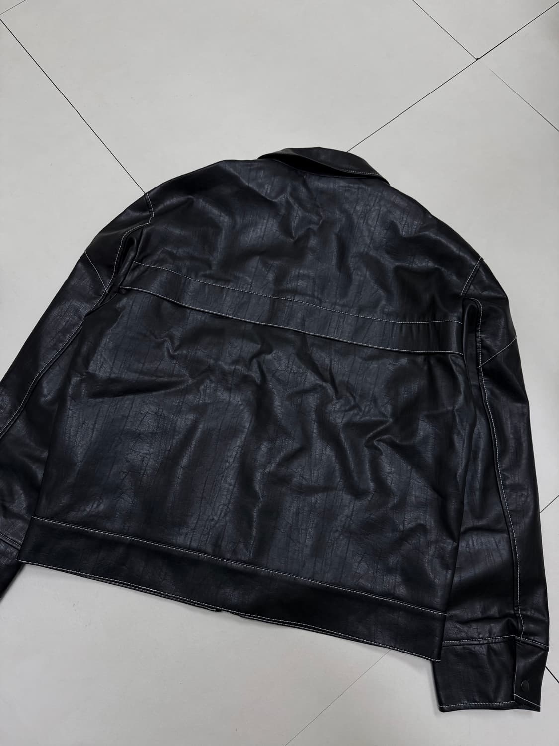 파브레가 다비드 스티치 포켓 레더 자켓 상품이미지5