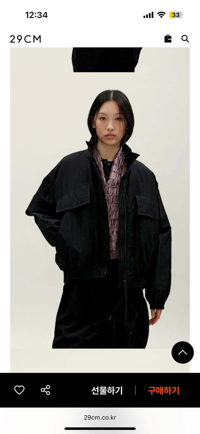 새제품/ anggae 앙개 트랙 점퍼 블랙 패딩 집업 상품이미지1