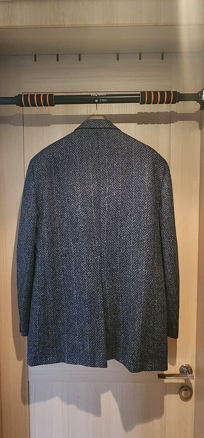 (빅사이즈)네이비 헤링본 트위드 모직자켓 3XL 상품이미지2