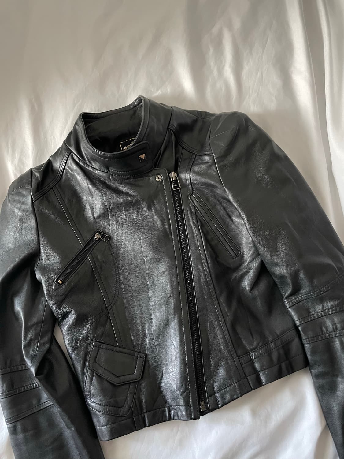 빈티지 y2k 펑크 딱붙크롭 레더자켓 가죽자켓 상품이미지3