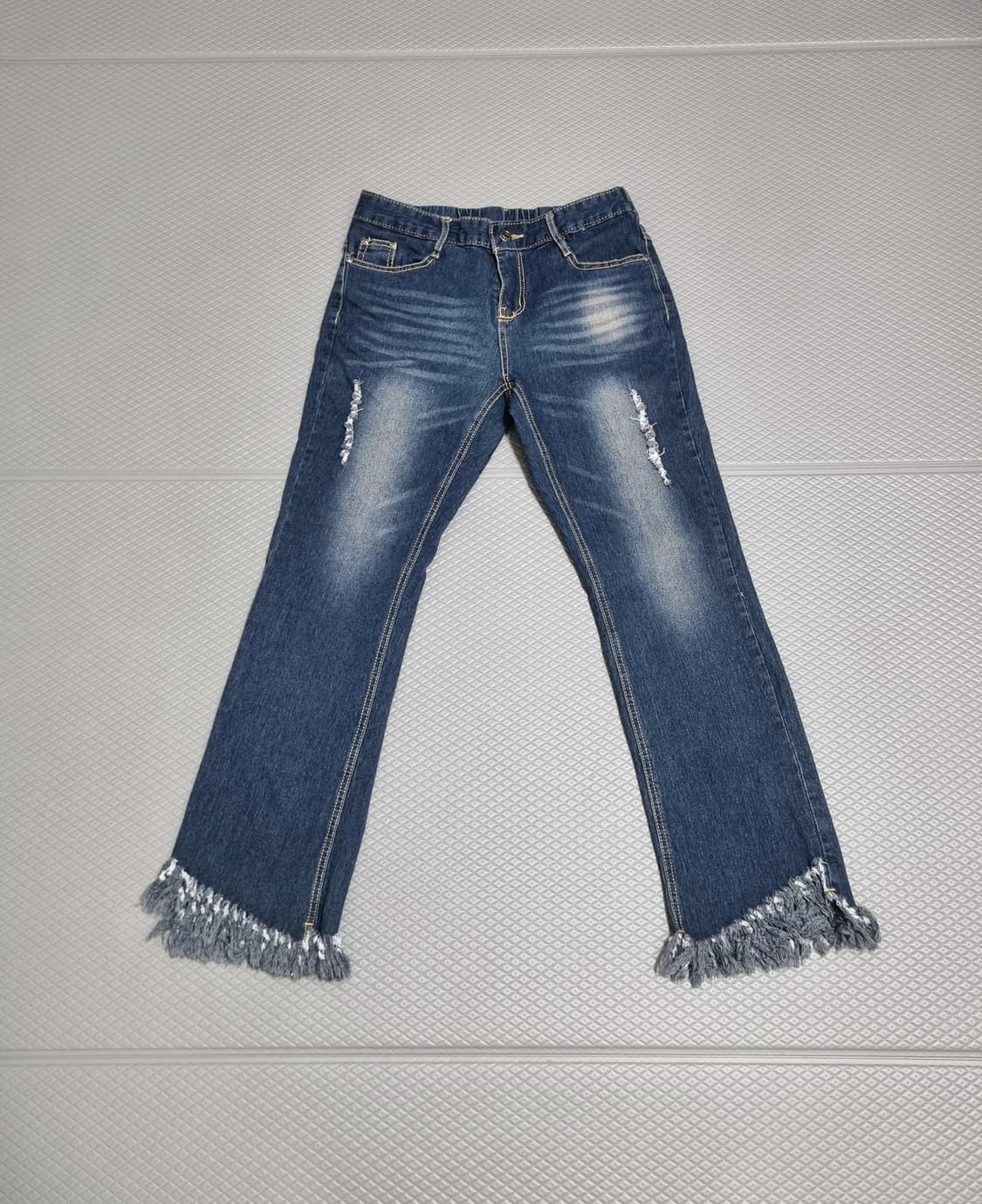 밑단컷팅 데님 팬츠(L) 상품이미지1