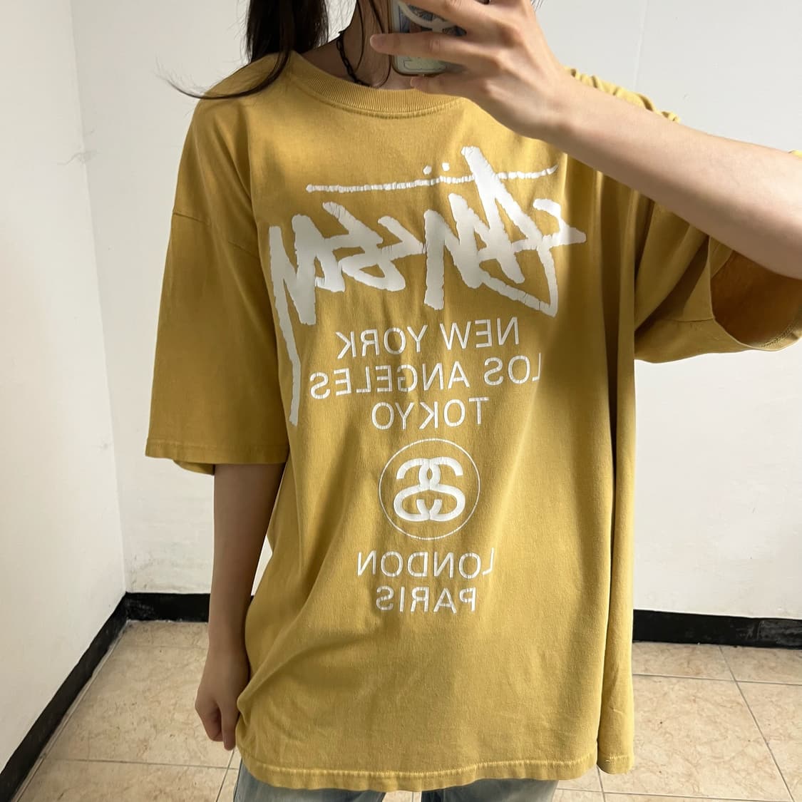 Stussy World Tour Yellow T-Shirt 상품이미지2