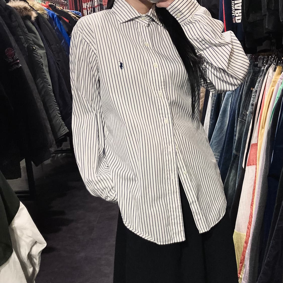 [IM]폴로 랄프로렌 펜슬 스트라이프 블루 셔츠 상품이미지4