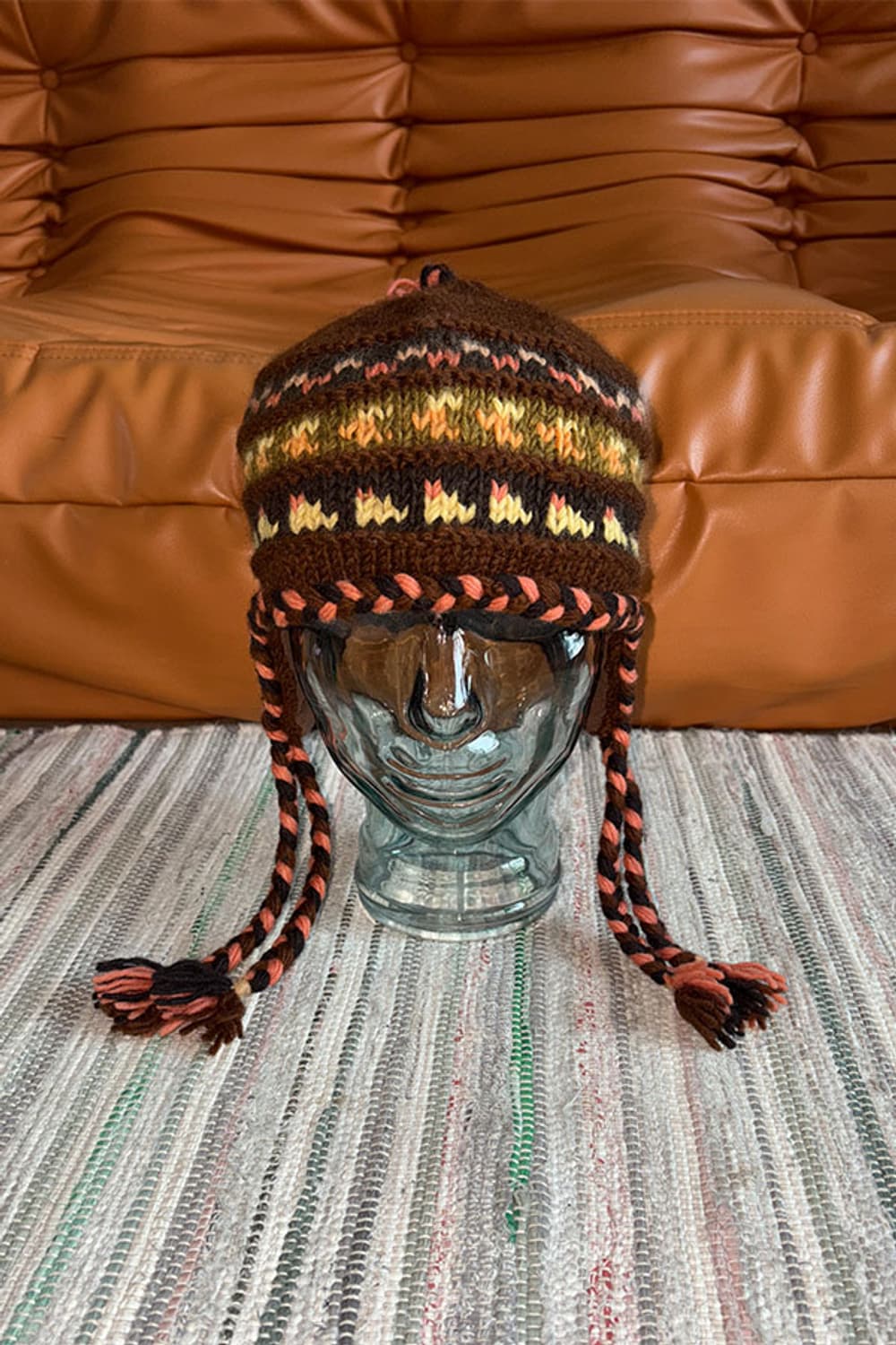 Brown Earflap Beanie 상품이미지1