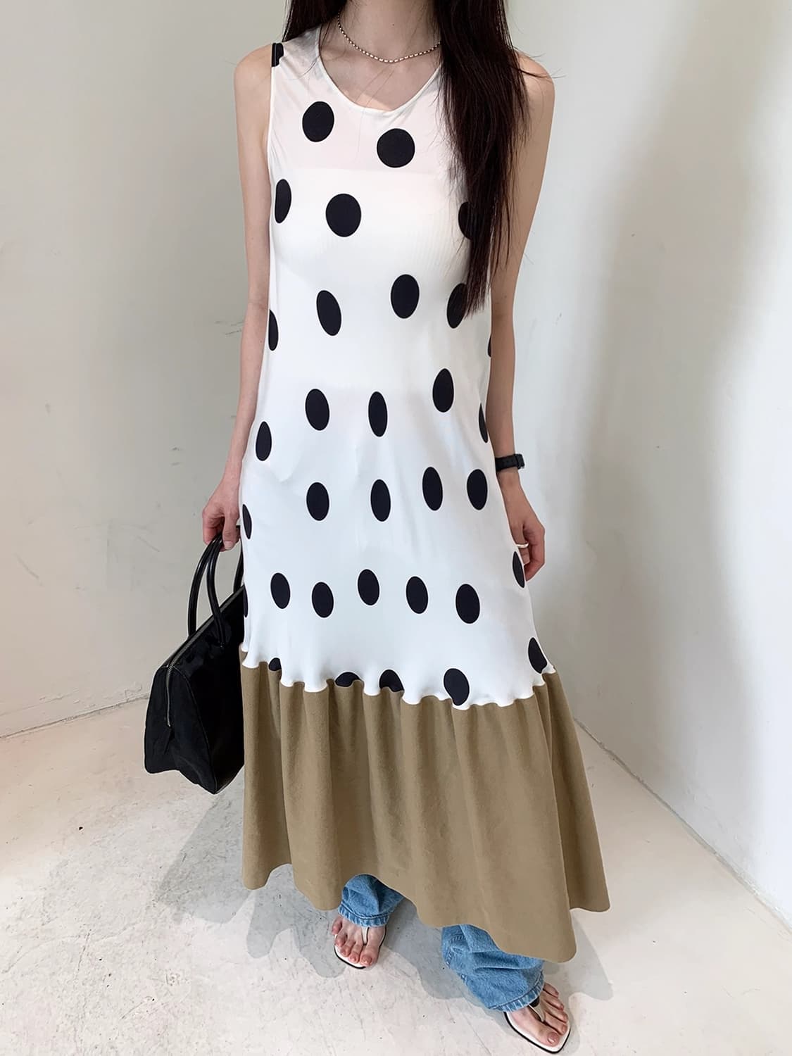 MAISON MARGIELA DOTS SILK MAXI DRESS 상품이미지3
