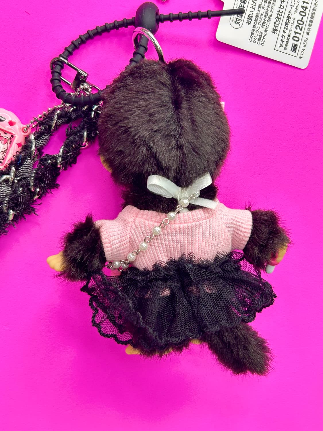 (87)💖정품몬치치커스텀키링키티무드😸핑크블랙리본🎀 상품이미지9