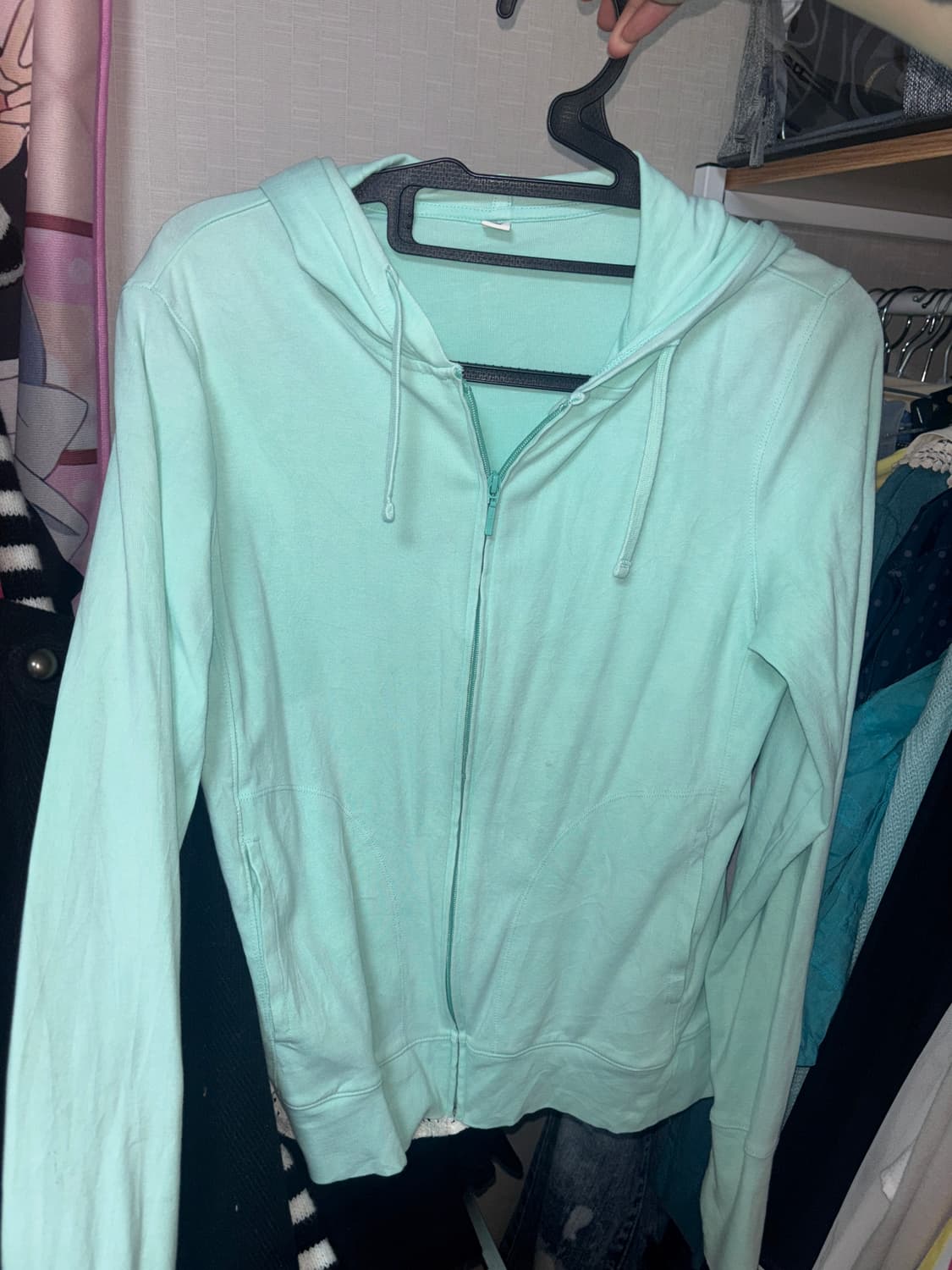 민트 후드집업 빈티지 모리걸 러블리  상품이미지1