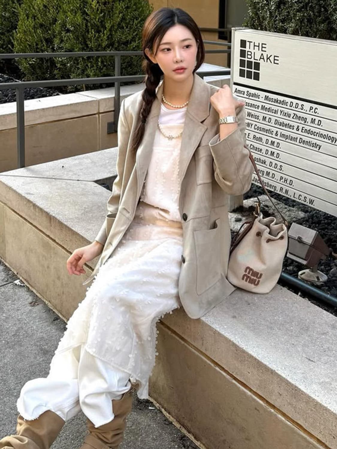 온앤온 플라워 슬리브리스 뷔스티에 원피스 상품이미지1