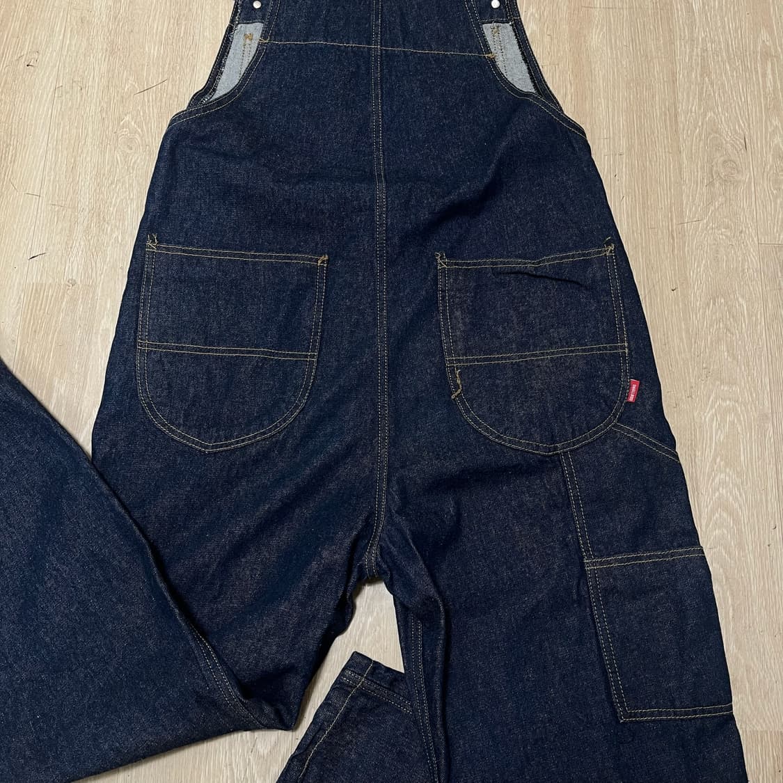 스몰버드 워크웨어 오버롤 생지 데님 멜빵바지 [진청] M 상품이미지7