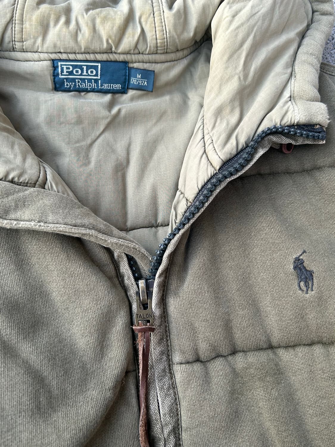 *rare* 2000s polo 폴로 카키 빈티지 워싱 패딩 상품이미지3