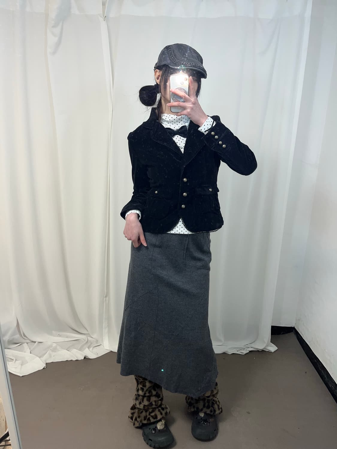 도쿄걸st 그레이 머메이드핏 롱 스커트 상품이미지4