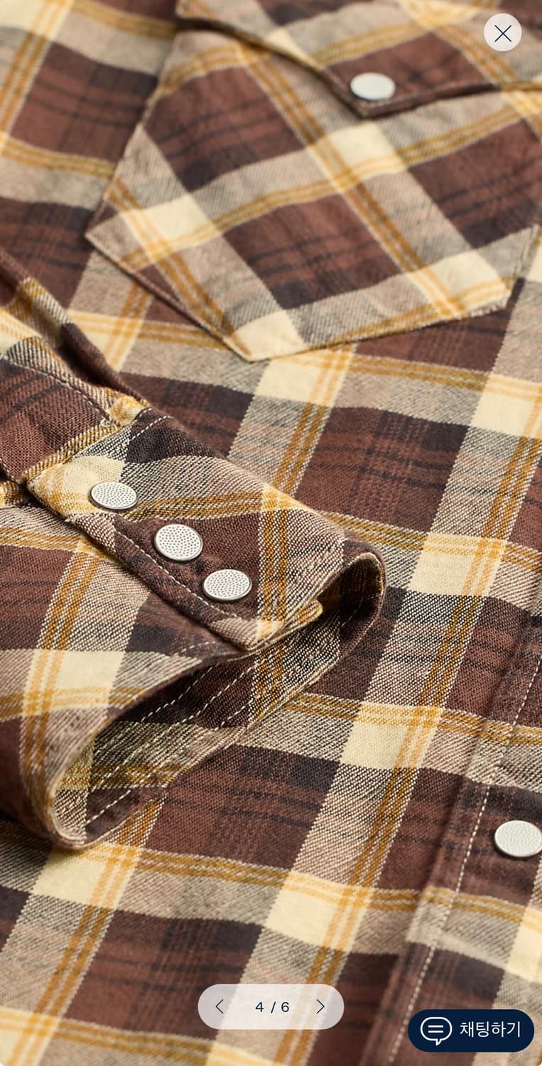 RRL 슬림핏 플래드 트윌 웨스턴셔츠 상품이미지4