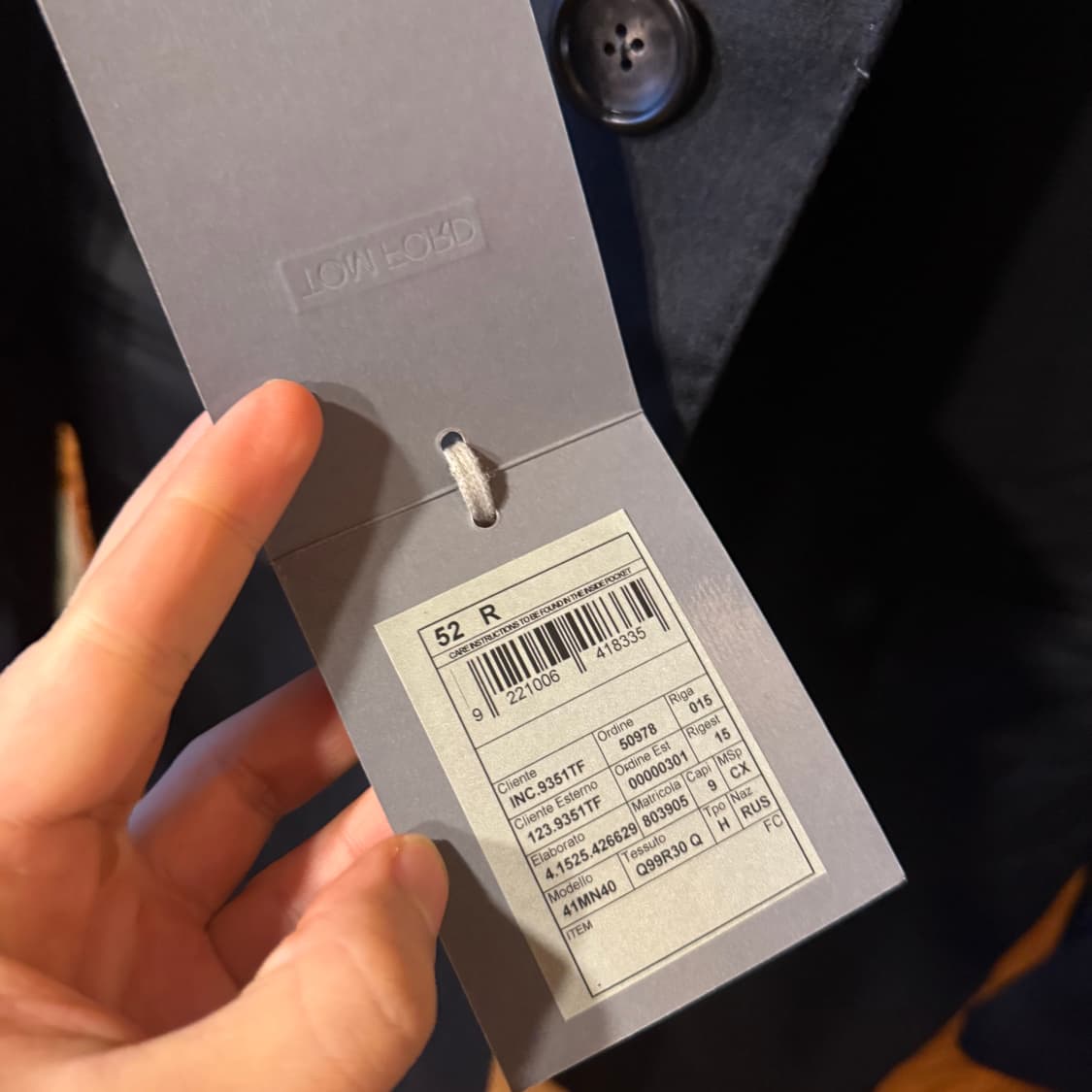 새상품) 톰포드 캐시미어 싱글 코트 판매 합니다 상품이미지6