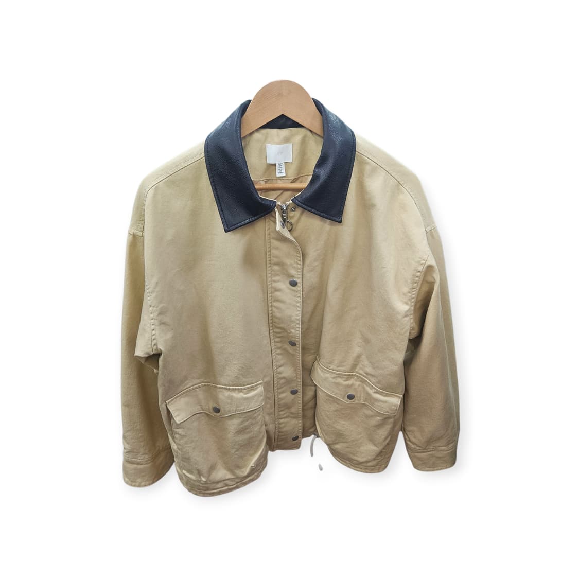 H&M 카라 배색 헌팅 자켓 베이지 상품이미지2