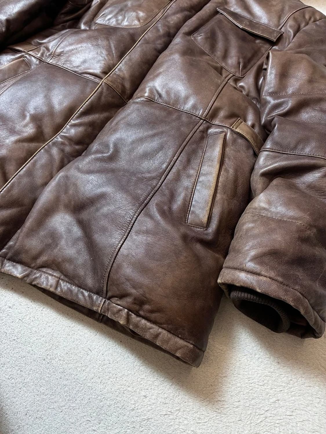 Selectede 00's 라쿤퍼 구스다운 양가죽 미디 패딩 PN7715 상품이미지5