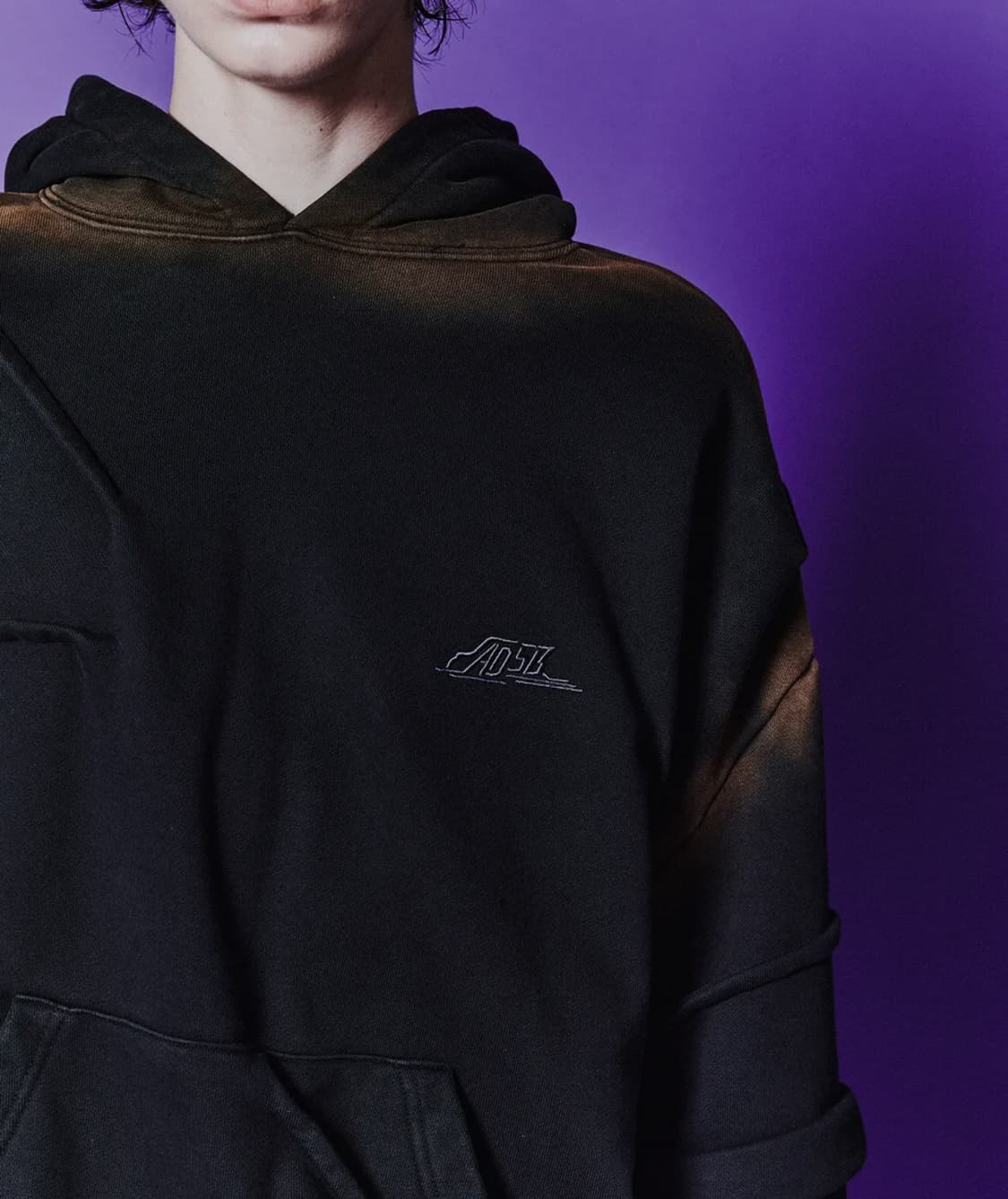 [앤더슨벨] 마드로 그라디언트 후드 블랙 (2XL) 상품이미지5