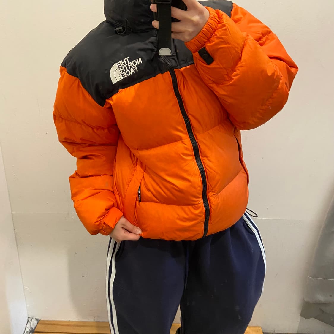 노스페이스 1996 눕시 오렌지 다운 패딩 상품이미지2